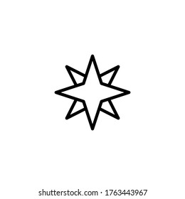 Wind rose, compass icon in black line style icon, style isolated on white background