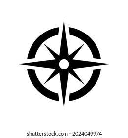 Wind rose, compass, navigation - vecto icon on white background.