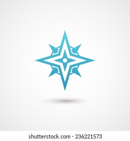 Wind rose compass navigation vector symbol