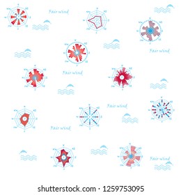 Wind rose, compass rose pattern. Light background
