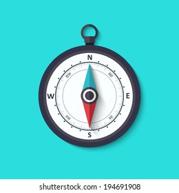 Wind rose compass vector flat trendy symbol