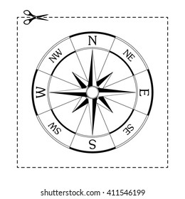 wind rose compass vector icon