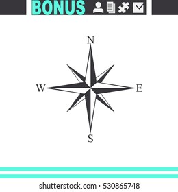 Wind Rose Compass Vector Icon.