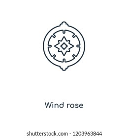 Wind rose concept line icon. Linear Wind rose concept outline symbol design. This simple element illustration can be used for web and mobile UI/UX.