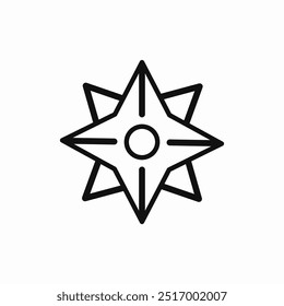 wind rose direction icon sign vector