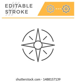 Wind rose editable stroke line icon