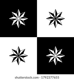The Wind rose or the eight cardinal directions, or cardinal points on black -white background. Vector symbols of Freemasonry easy to edit and customize. Eps10