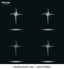 Wind rose flat grayscale vector icon.