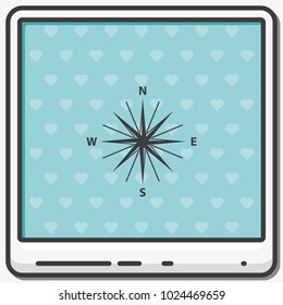 Wind rose flat vector icon. Cartography symbol.