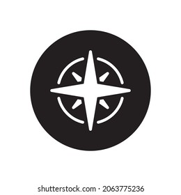wind rose glyph icon isolated on white background
