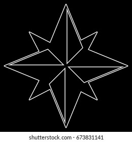Wind rose icon .