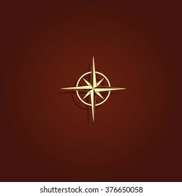 Wind rose icon. Cartography symbol.