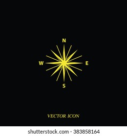 Wind rose icon. Cartography symbol. 