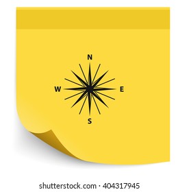 Wind rose icon. Cartography symbol.