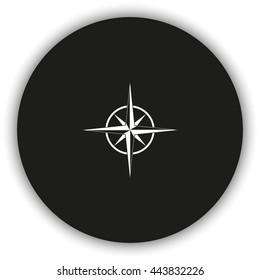 Wind rose icon. Cartography symbol.