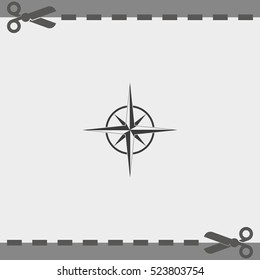 Wind rose icon. Cartography symbol.