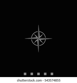 Wind rose icon. Cartography symbol.