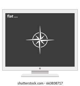 Wind rose icon. Cartography symbol.