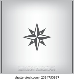 Wind rose icon. Compass symbol. Flat illustration.