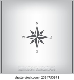 Wind Rose Symbol. Kompasssymbol. Flache Illustration.
