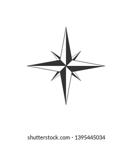 Wind rose icon isolated. Compass icon for travel. Navigation design. Flat design. Vector Illustration