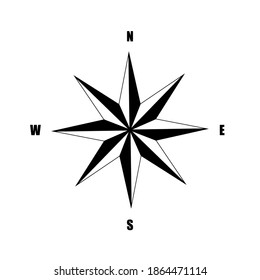 Wind rose icon isolated on white background. Vector illustration