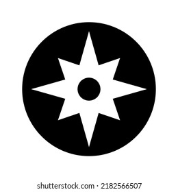 icono de rosa de viento o logotipo símbolo de signo aislado ilustración vectorial de alta calidad estilo negro iconos vectores
