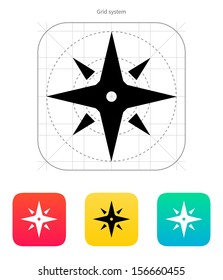 Wind rose icon. Navigation sign. Vector illustration.