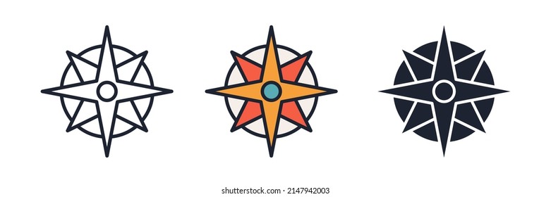 wind rose icon symbol template for graphic and web design collection logo vector illustration