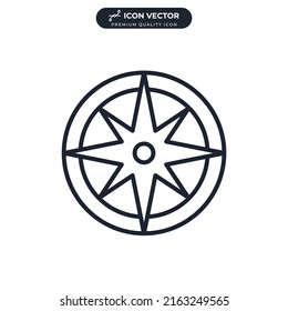 plantilla de símbolo de icono de rosa de viento para colección de diseño gráfico y web ilustración vectorial