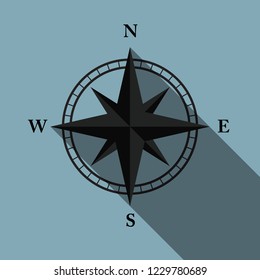 Wind rose icon vector flat design.