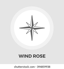 Wind rose icon vector. Flat icon isolated on the white background. Editable EPS file. Vector illustration.