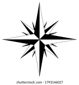 Wind rose with intermediate points compass star navigation. Vector illustration.