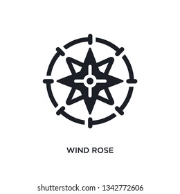 wind rose isolated icon. simple element illustration from nautical concept icons. wind rose editable logo sign symbol design on white background. can be use for web and mobile