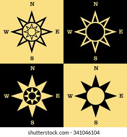 Wind rose isolated vector illustration.Compass.