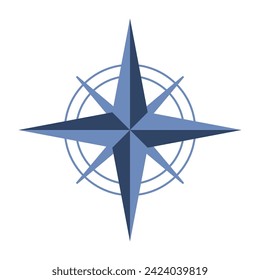 Wind rose. Nautical compass icon. Design element for marine theme and heraldry. Vector illustration