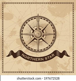 Wind Rose Nautical Compass - Vector design background