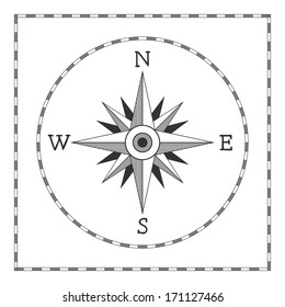 Wind rose on white background - vector illustration