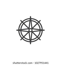 Wind rose outline icon. linear style sign for mobile concept and web design. Compass simple line vector icon. Symbol, logo illustration. Pixel perfect vector graphics