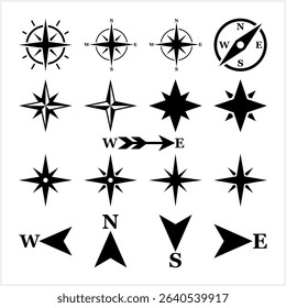 Wind rose retro design isolated. Compass navigation dial. Vector stock illustration