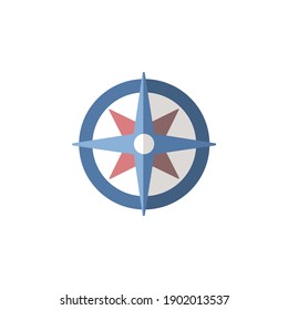 Wind rose sign. Flat icon. Isolated weather vector illustration