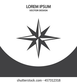 Wind rose sign icon on the background
