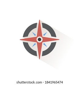 Wind rose sign. Isolated color icon. Weather vector illustration