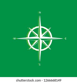 Wind Rose Sign Vector White Flat Stock Vector (royalty Free) 1266668149 