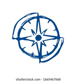 wind rose sketch. compass logo vector