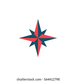 Wind rose solid icon, navigation and compass sign, vector graphics, a colorful flat pattern on a white background, eps 10.