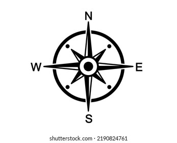 Wind Rose. Vector compass on an isolated background. Direction North, West, South, East. Vector symbol.
