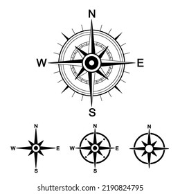 Wind Rose. Vector compass on an isolated background. Direction North, West, South, East. Vector symbol.
