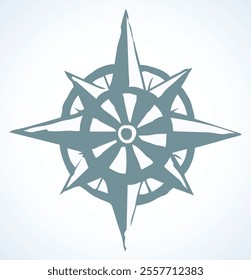 Wind rose. Vector drawing icon