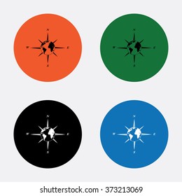 Wind rose vector icon